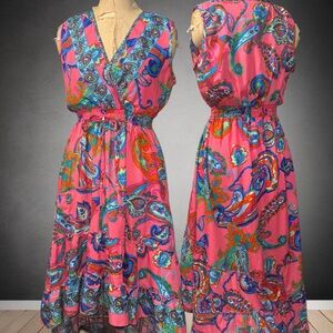 Vibrant Paisley Print Dress